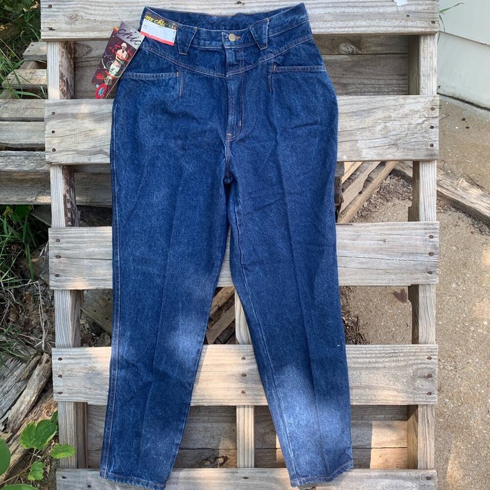 Vintage 80s Ms Chic Dart Jeans Mom yoke waist bareback high rise 30" Waist NWT